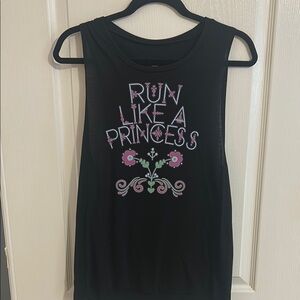 Black 'Run Like a Princess' Graphic Tank Top